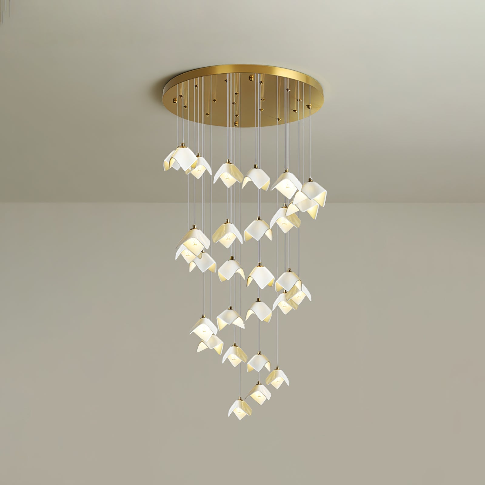 Cithayra Geometric Glass Brass Chandelier - Letslighting