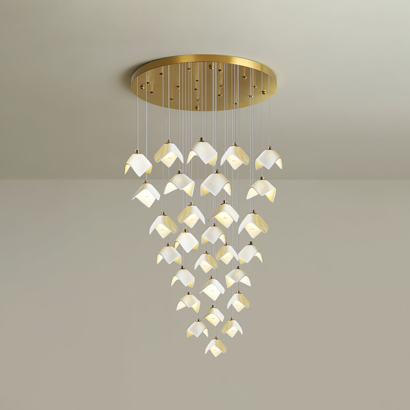 Cithayra Geometric Glass Brass Chandelier - Letslighting