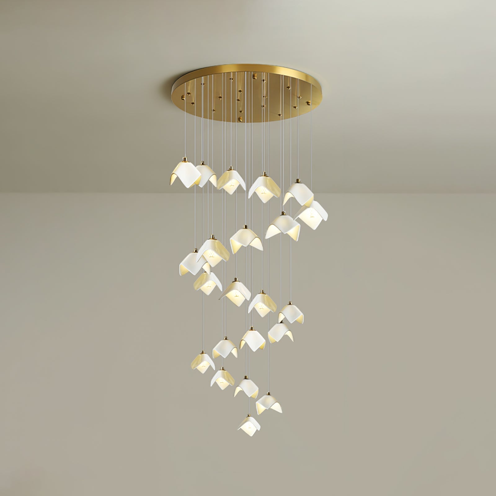 Cithayra Geometric Glass Brass Chandelier - Letslighting