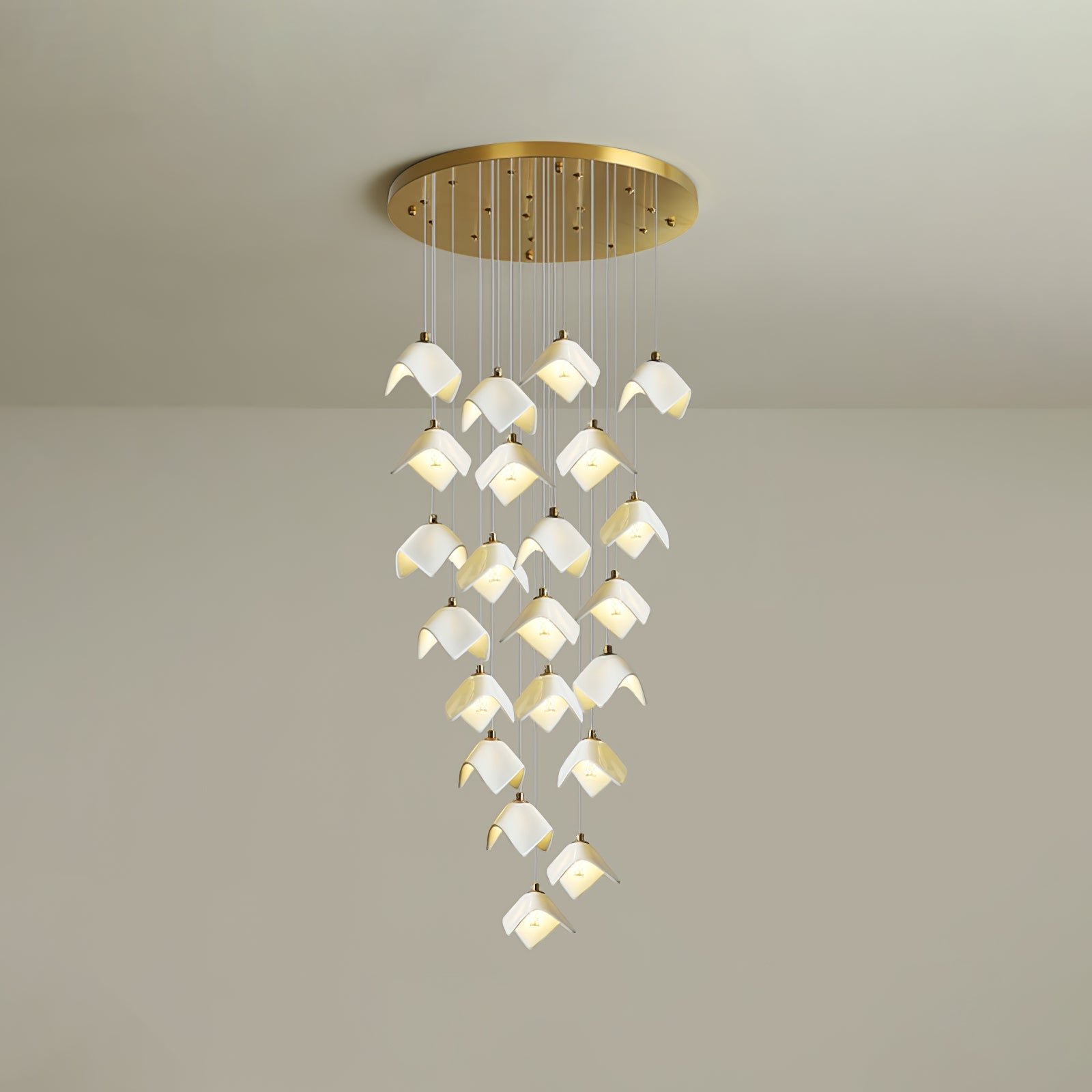 Cithayra Geometric Glass Brass Chandelier - Letslighting