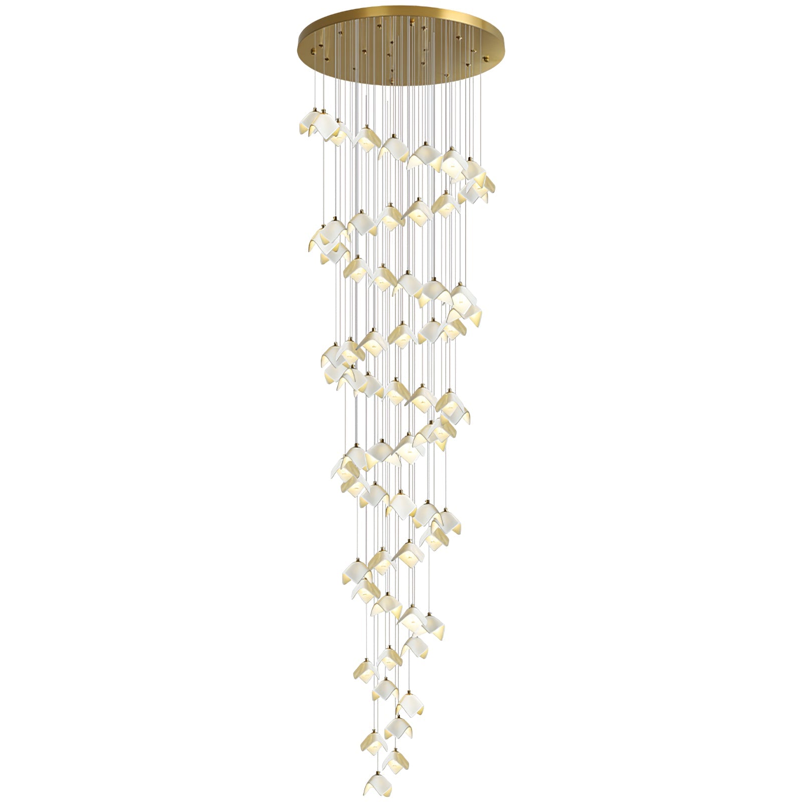 Cithayra Geometric Glass Brass Chandelier - Letslighting