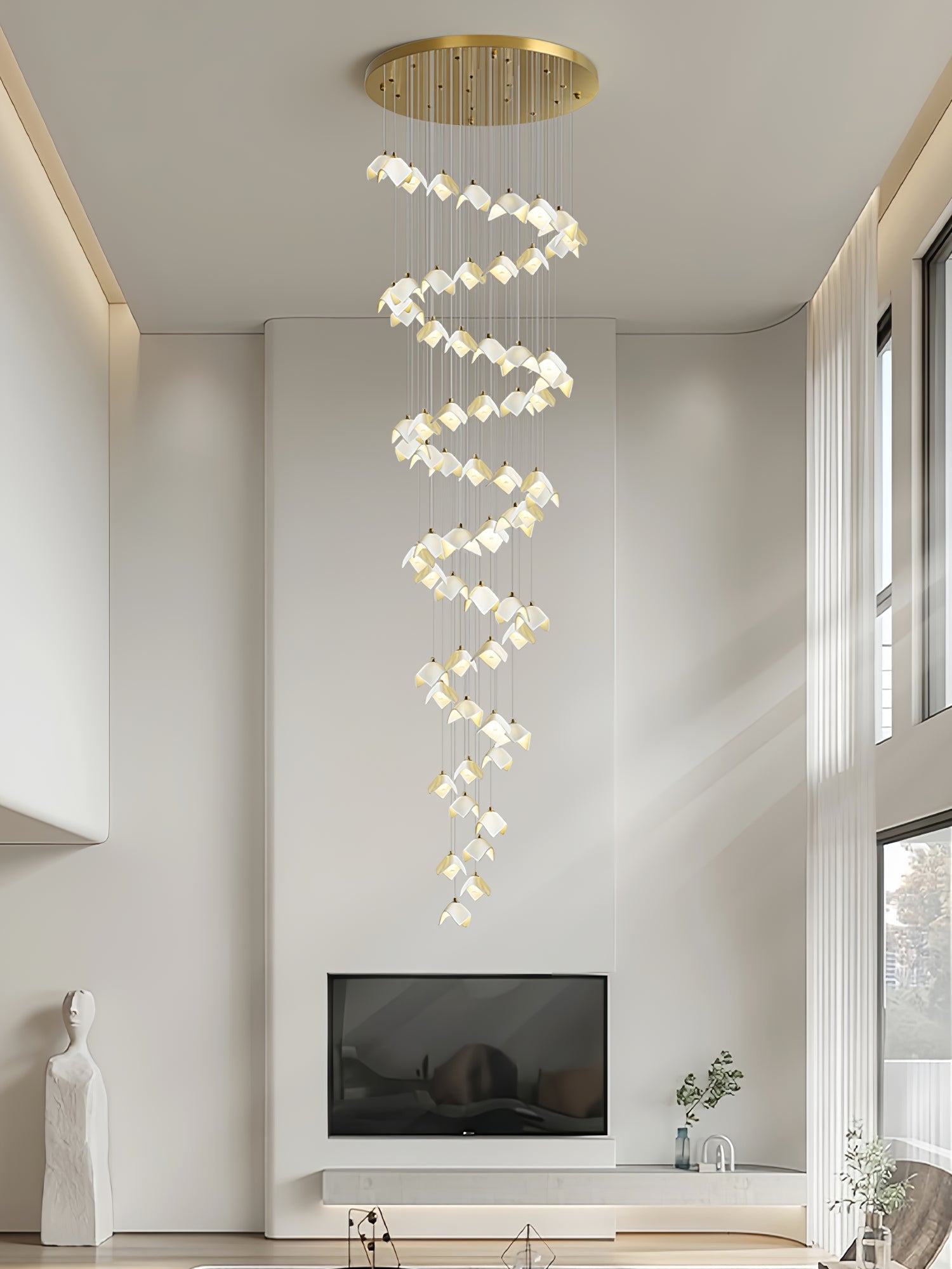Cithayra Geometric Glass Brass Chandelier - Letslighting