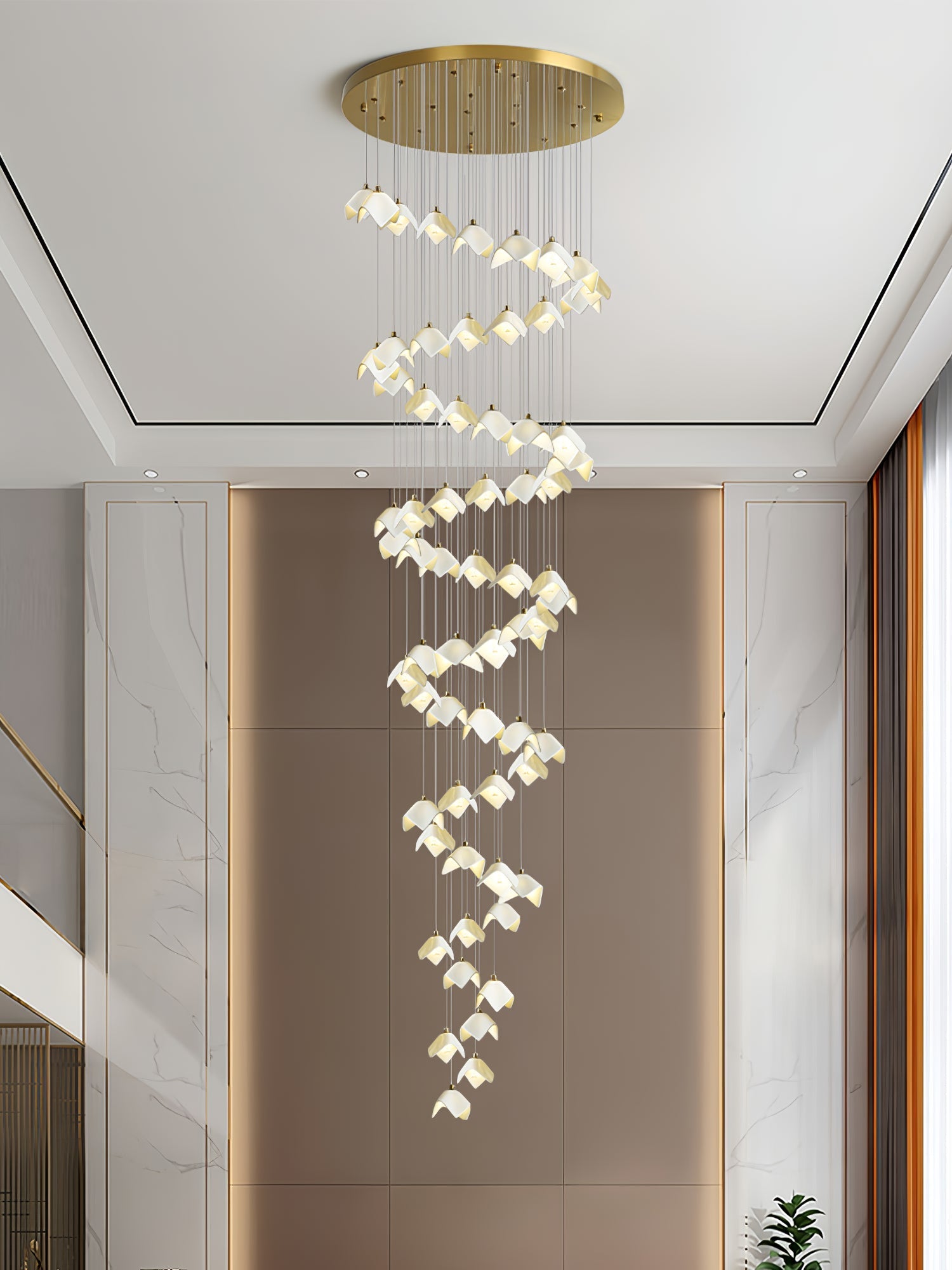 Cithayra Geometric Glass Brass Chandelier - Letslighting