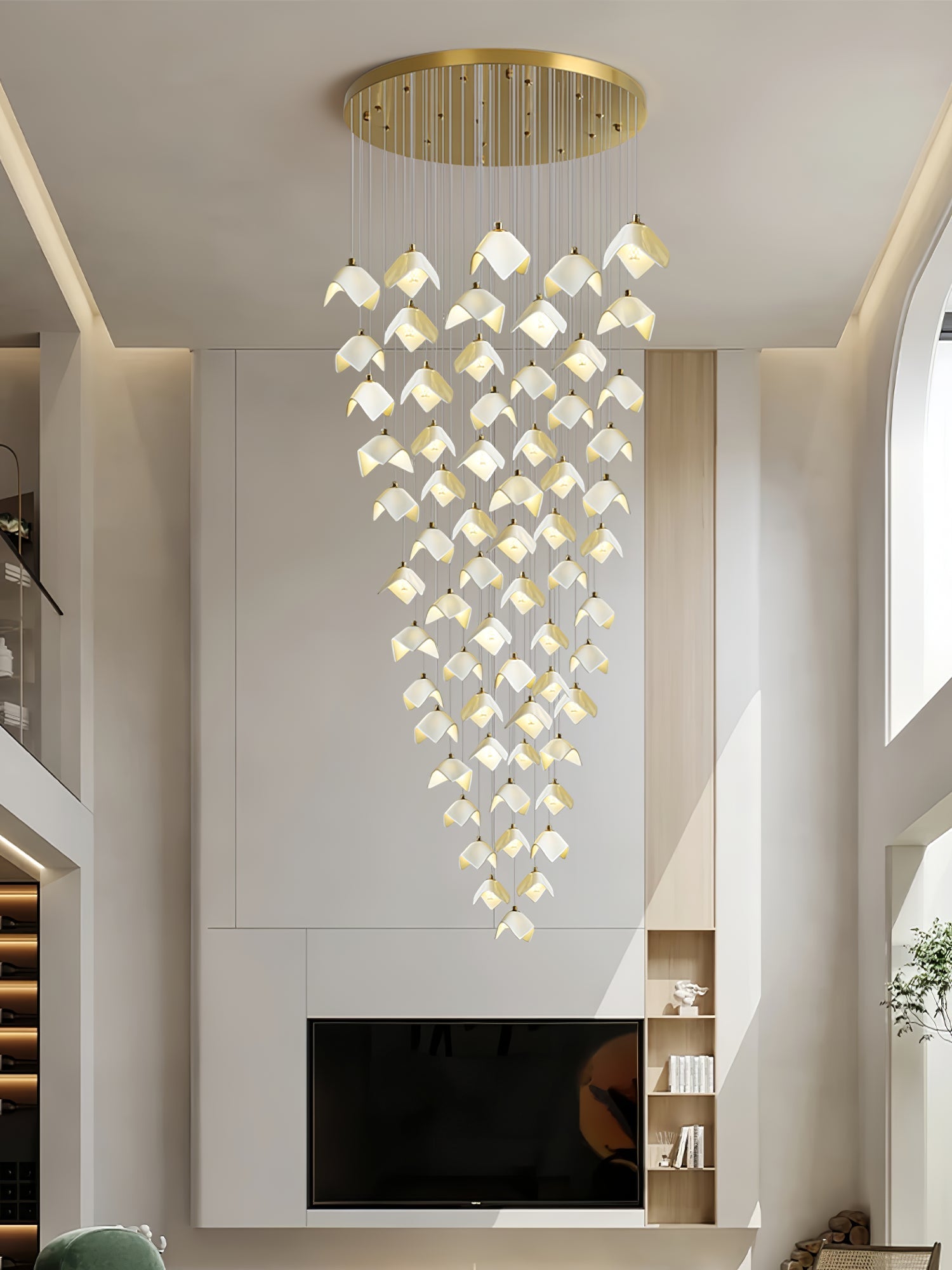 Cithayra Geometric Glass Brass Chandelier - Letslighting