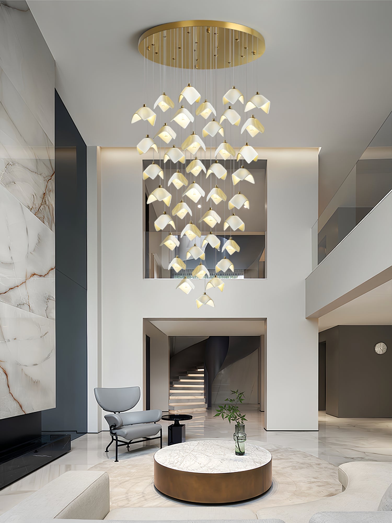 Cithayra Geometric Glass Brass Chandelier - Letslighting