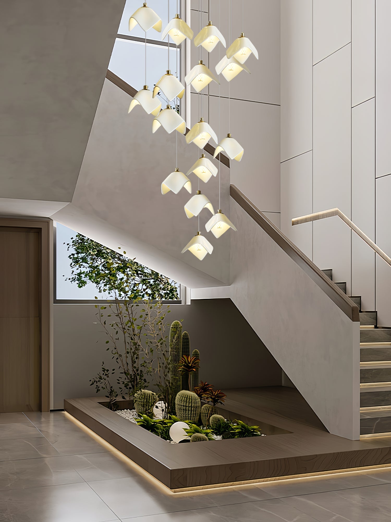 Cithayra Geometric Glass Brass Chandelier - Letslighting