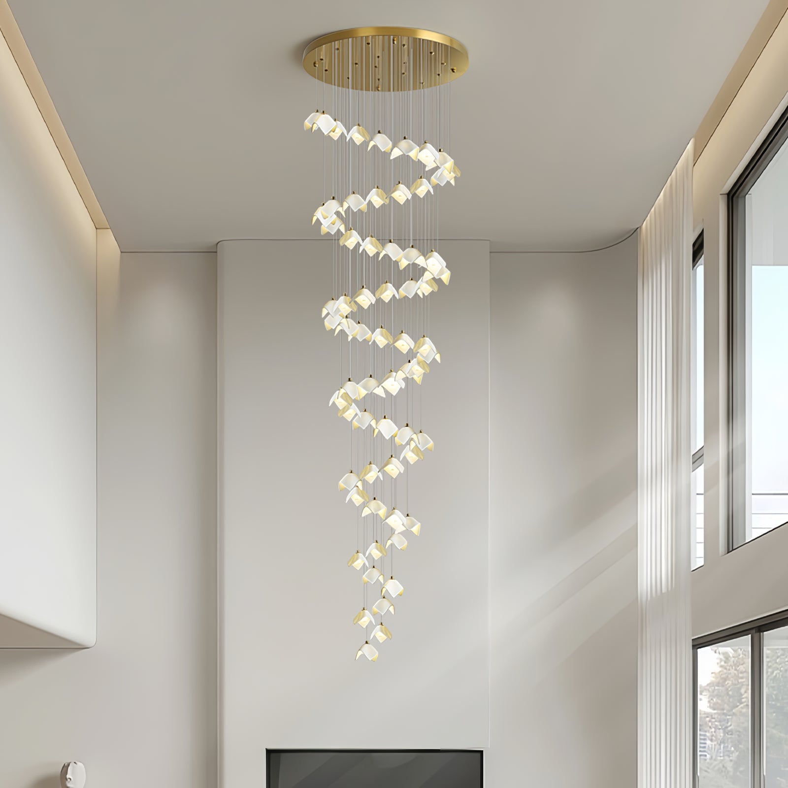 Cithayra Geometric Glass Brass Chandelier - Letslighting