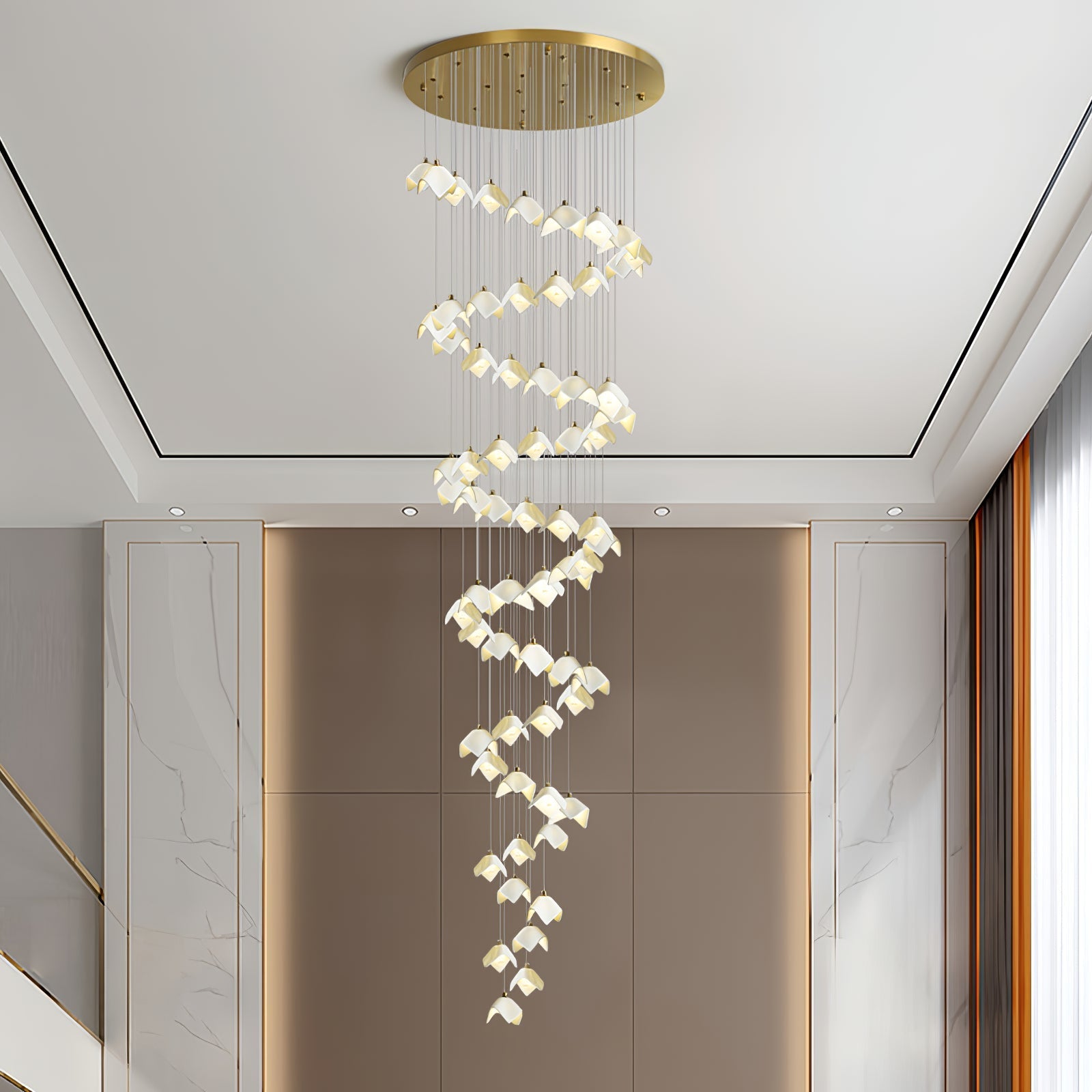 Cithayra Geometric Glass Brass Chandelier - Letslighting