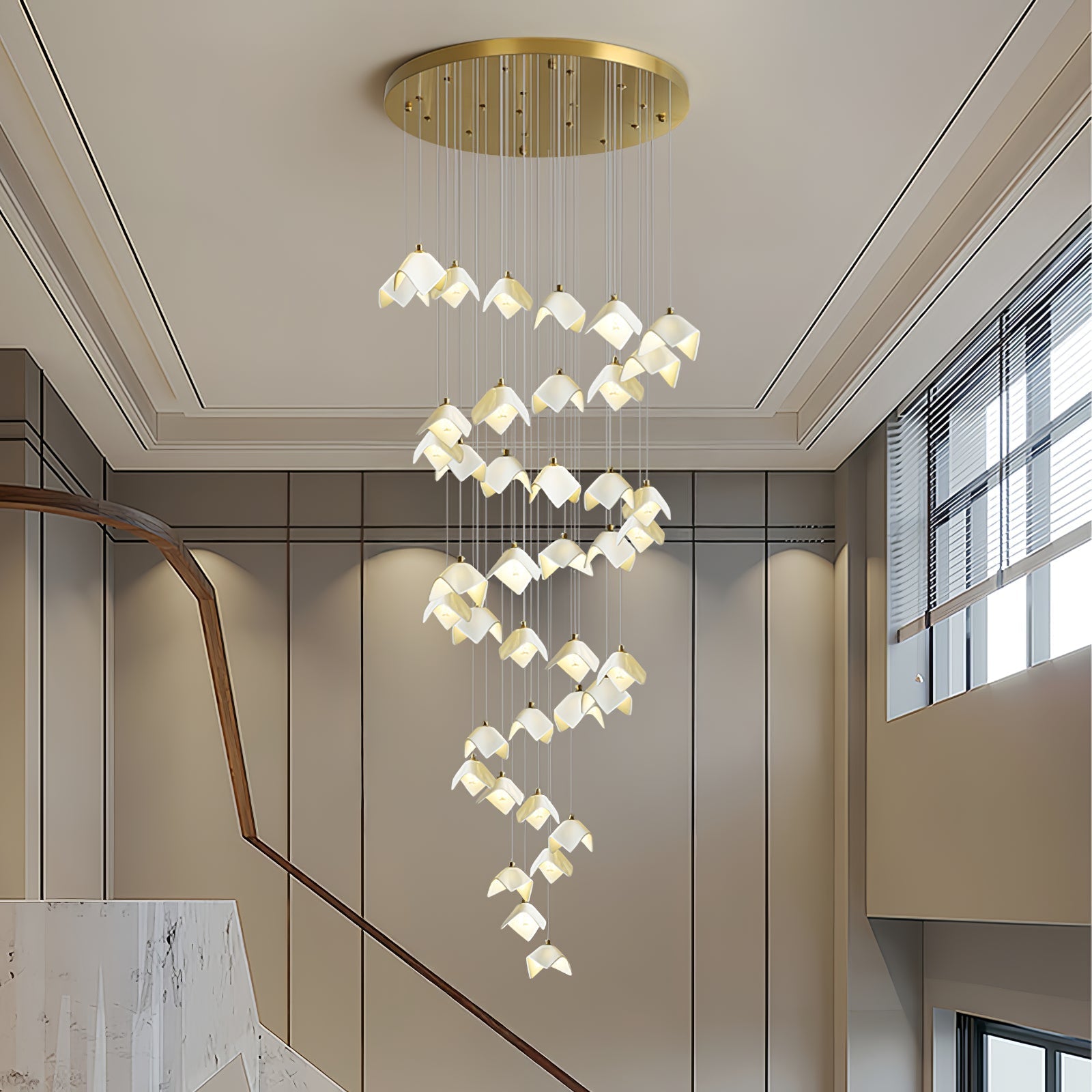 Cithayra Geometric Glass Brass Chandelier - Letslighting