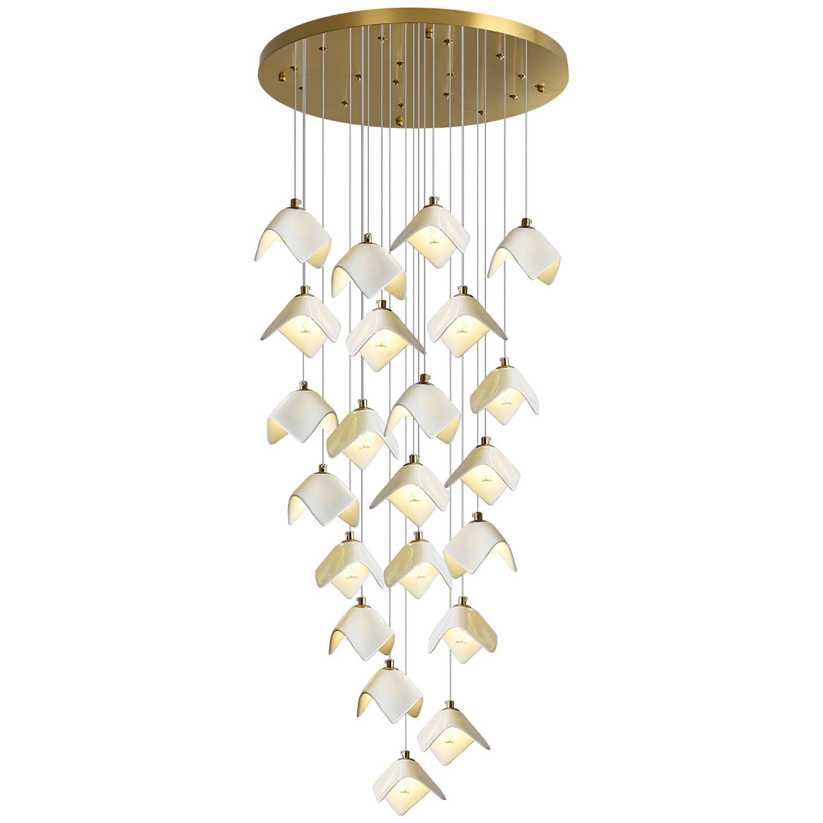 Cithayra Geometric Glass Brass Chandelier - Letslighting