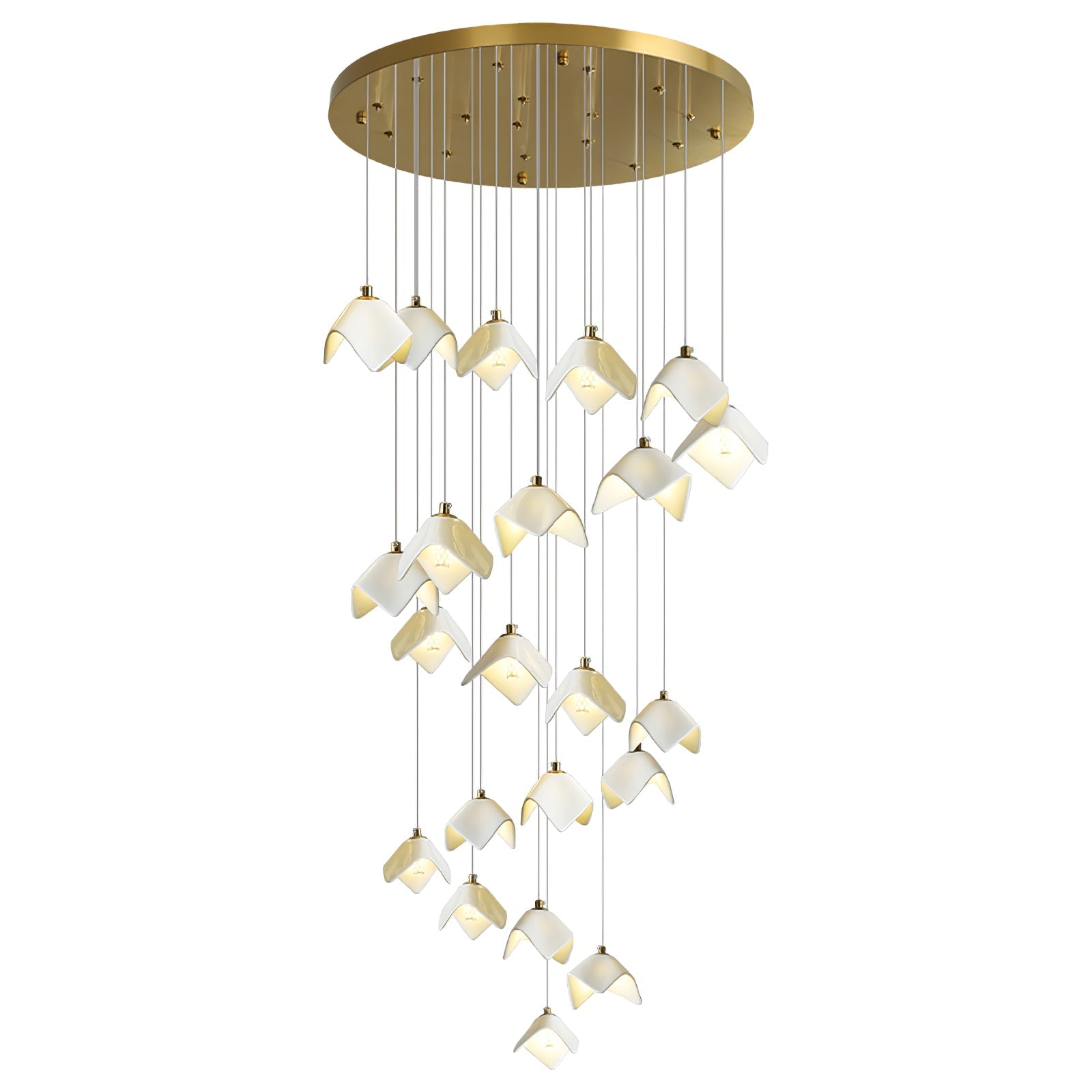 Cithayra Geometric Glass Brass Chandelier - Letslighting