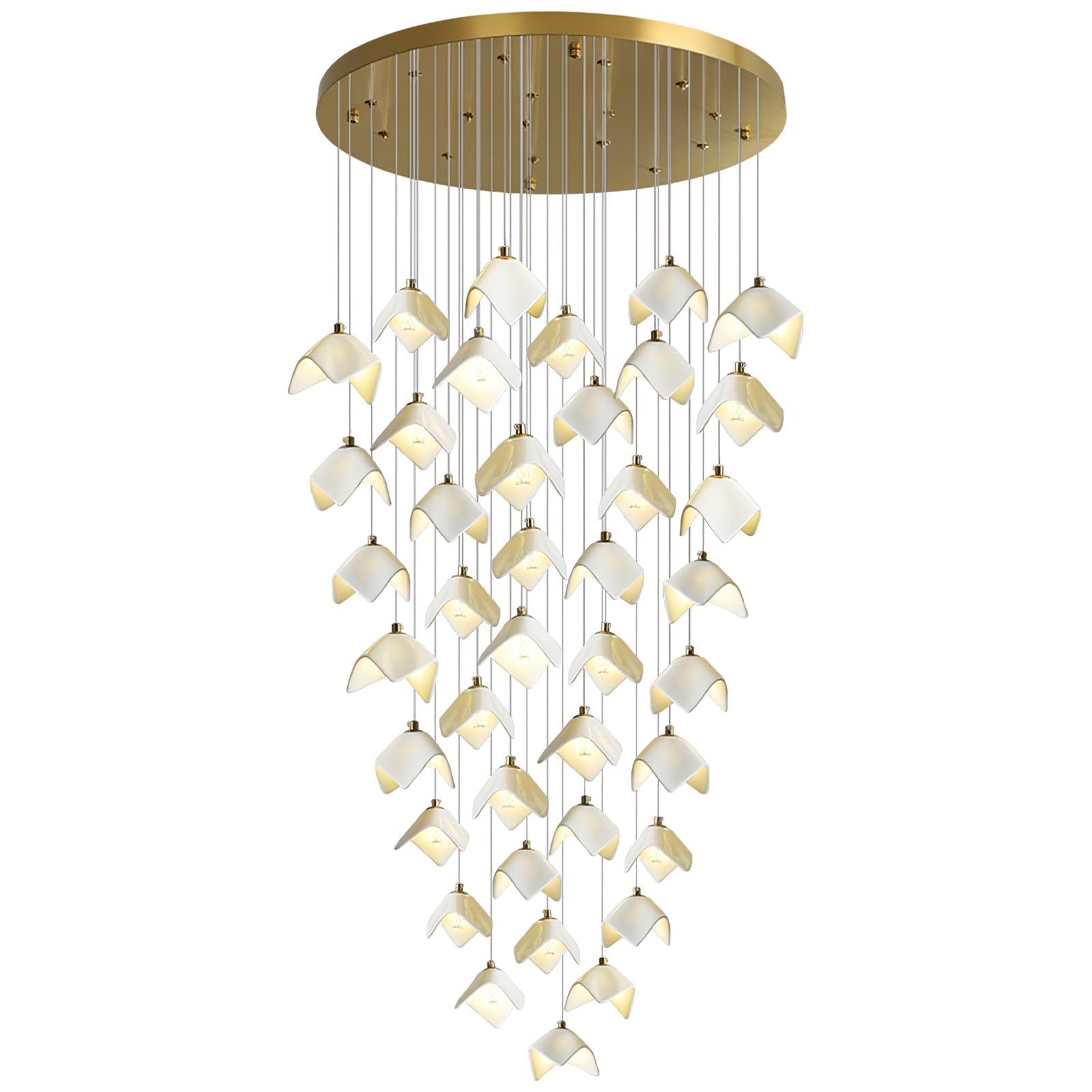 Cithayra Geometric Glass Brass Chandelier - Letslighting