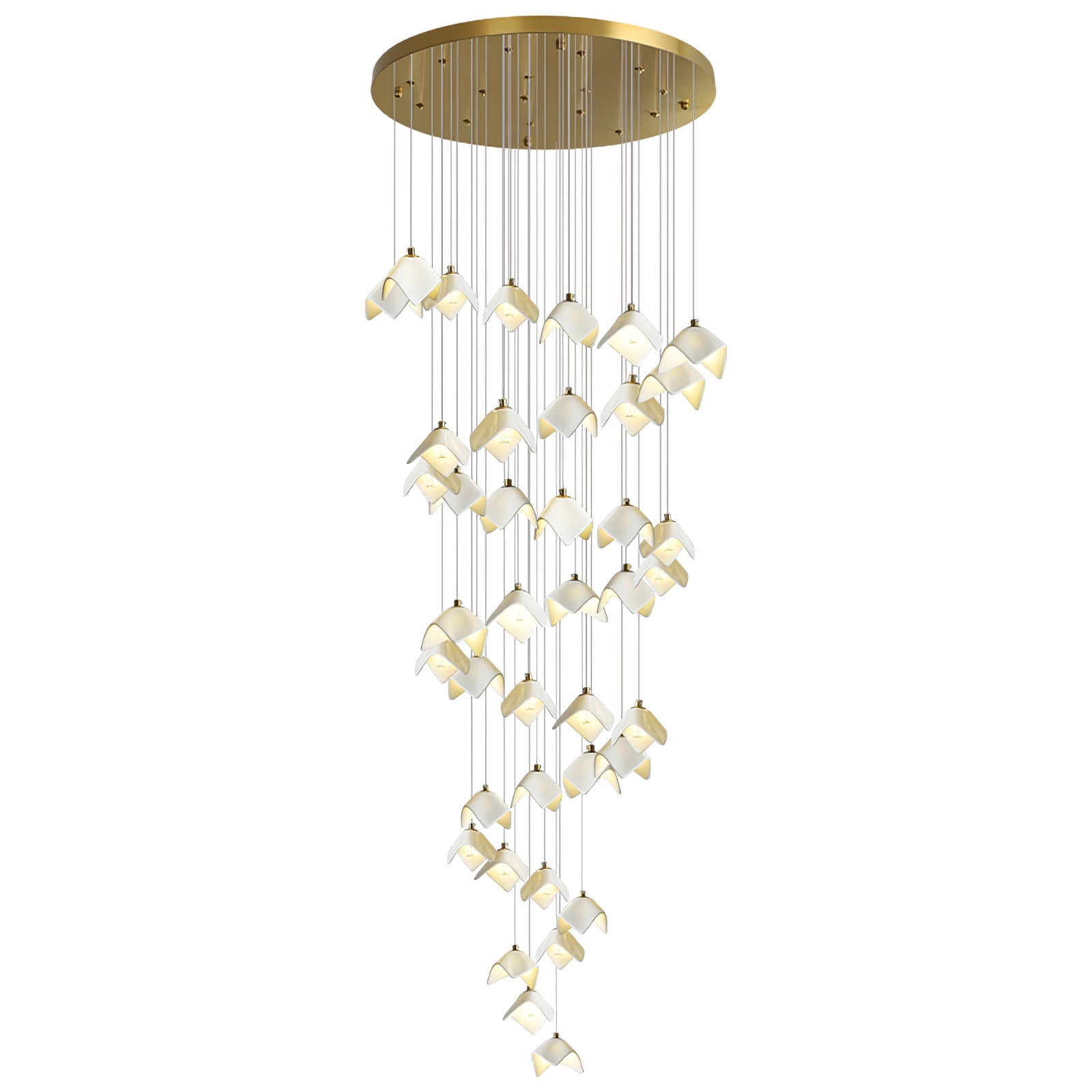 Cithayra Geometric Glass Brass Chandelier - Letslighting