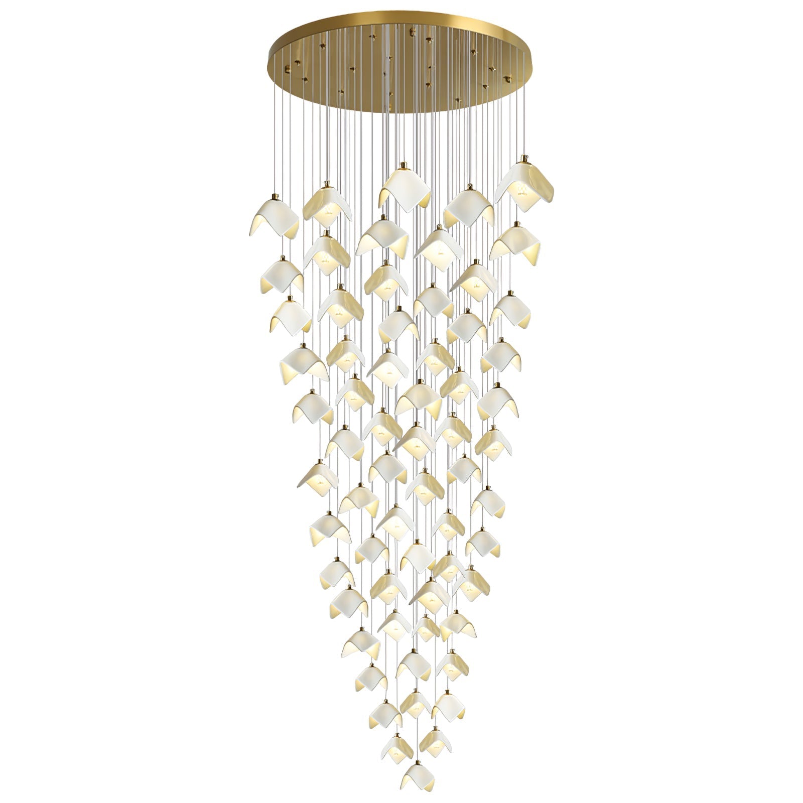 Cithayra Geometric Glass Brass Chandelier - Letslighting