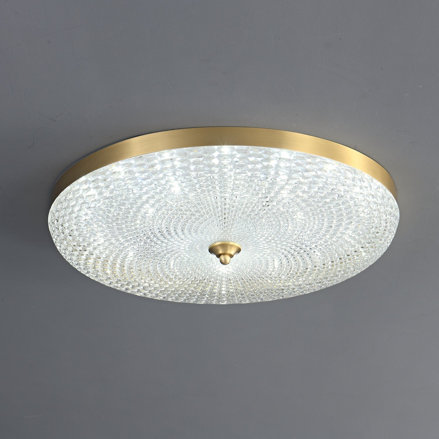 Orlena Modern Minimalist Brass Glass Ceiling Lamp - Letslighting