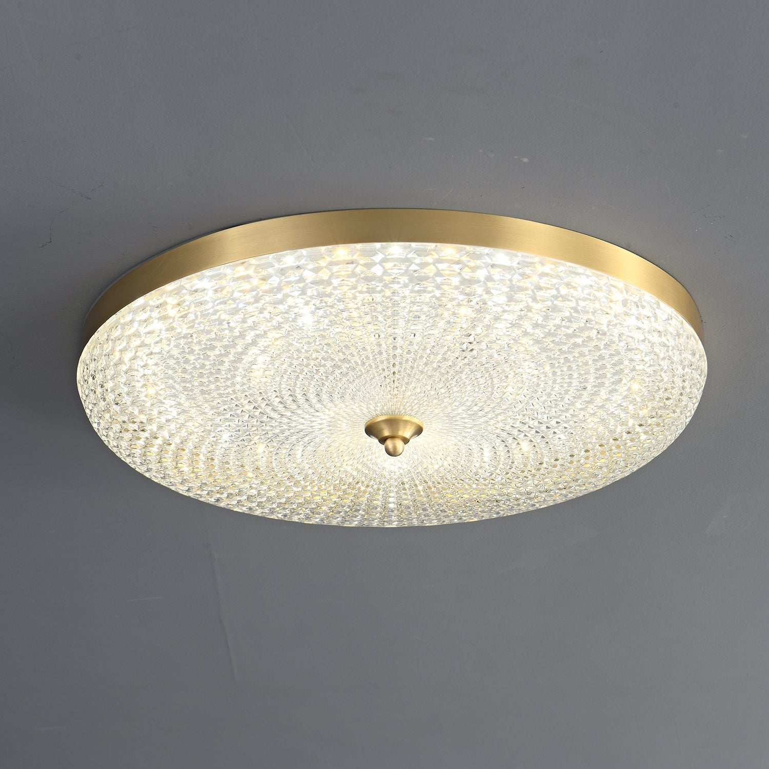 Orlena Modern Minimalist Brass Glass Ceiling Lamp - Letslighting