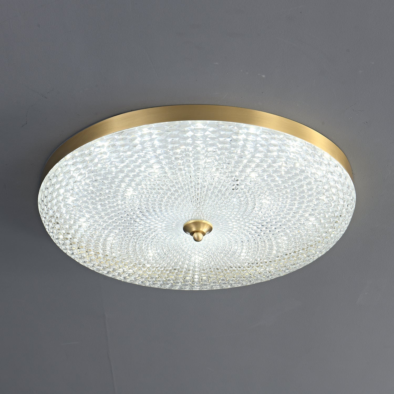 Orlena Modern Minimalist Brass Glass Ceiling Lamp - Letslighting