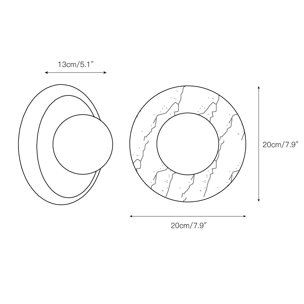 Aurvelyra Nordic Art Classic Grey Glass Marble Sconce Wall Lamp - Letslighting