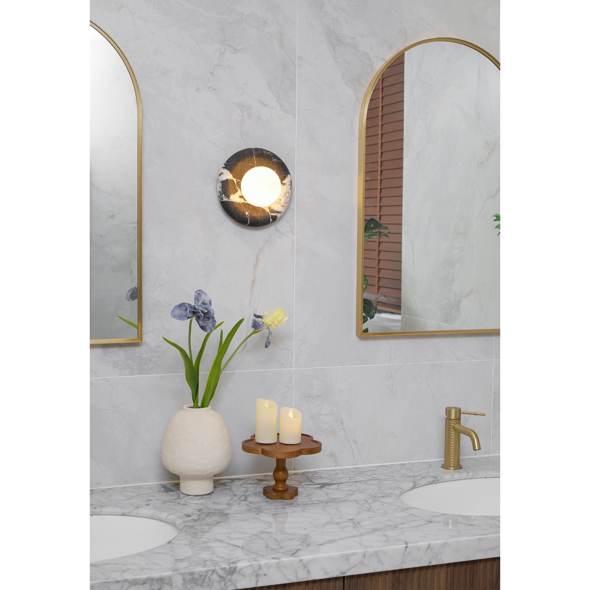 Uvinos Modern Minimalist Black Marble Sconce Wall Lamp - Letslighting