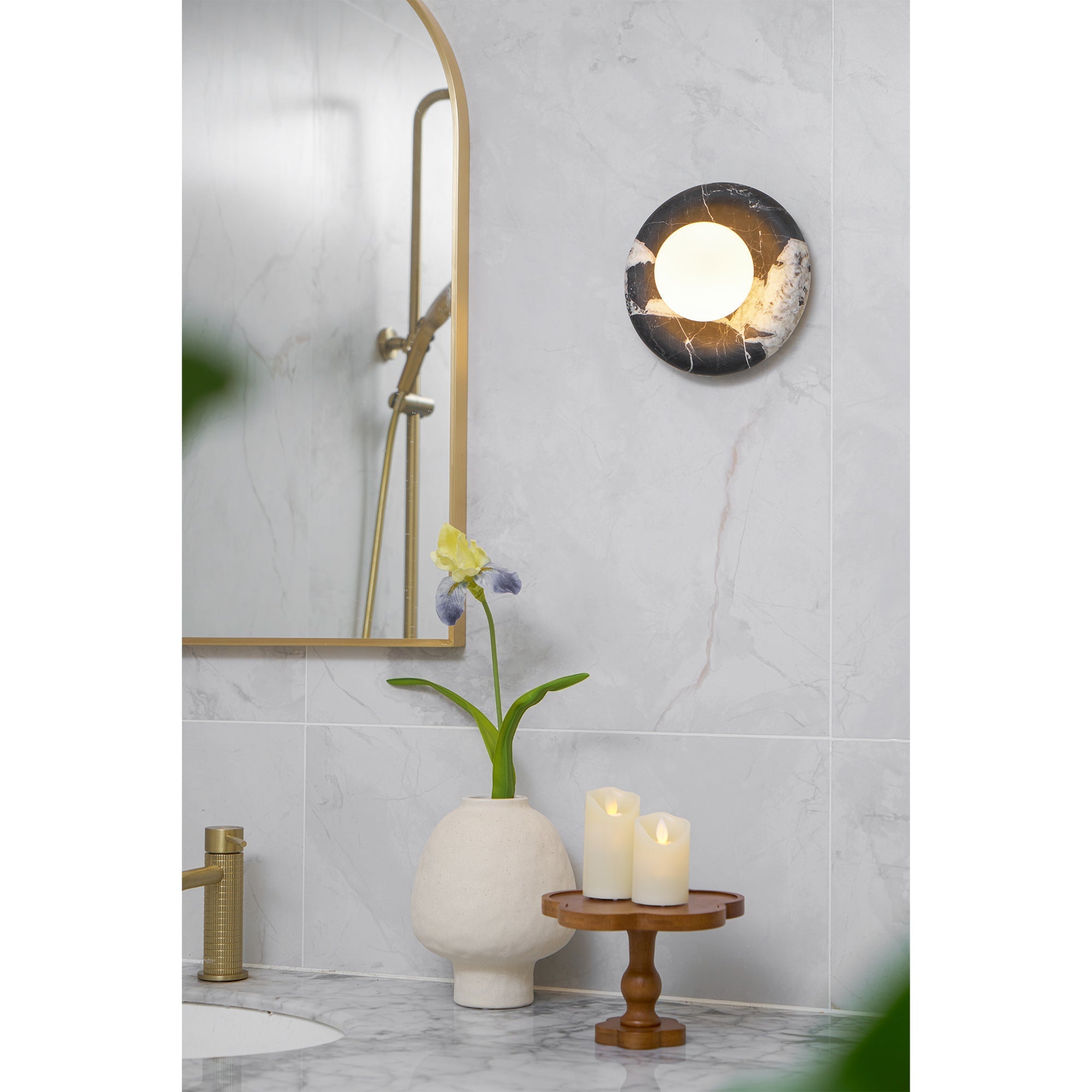 Uvinos Modern Minimalist Black Marble Sconce Wall Lamp - Letslighting