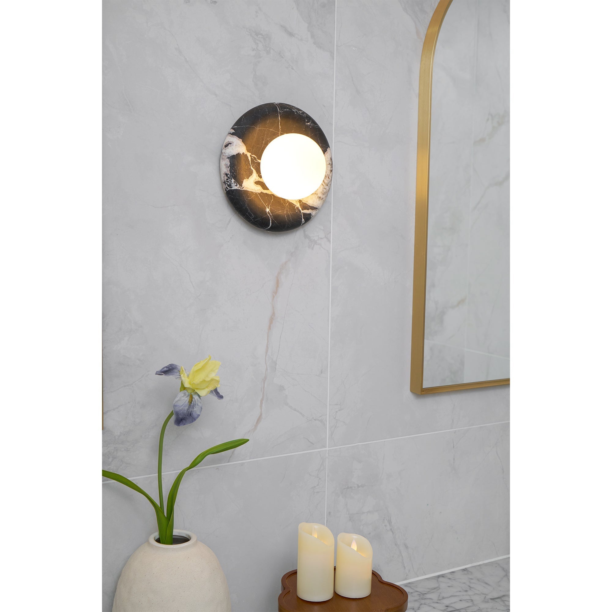 Uvinos Modern Minimalist Black Marble Sconce Wall Lamp - Letslighting