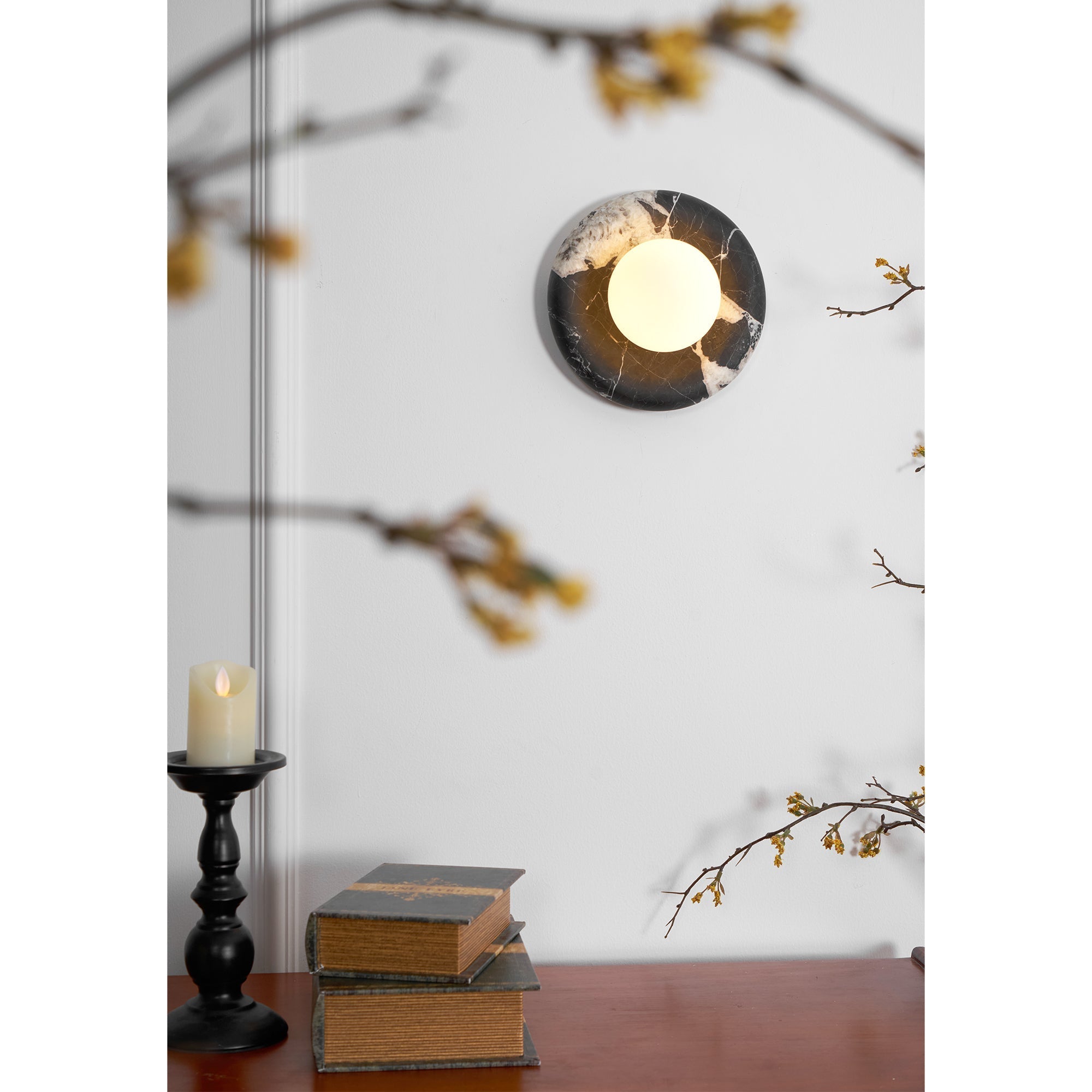 Uvinos Modern Minimalist Black Marble Sconce Wall Lamp - Letslighting