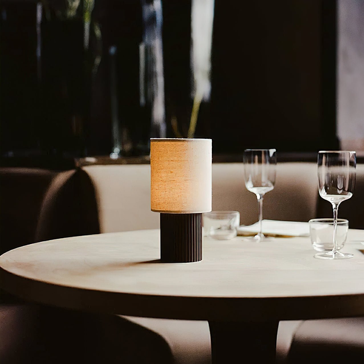 Ripples Wood & Fabric Table Lamp - Letslighting