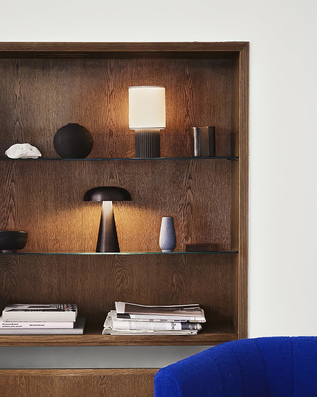 Ripples Wood & Fabric Table Lamp - Letslighting