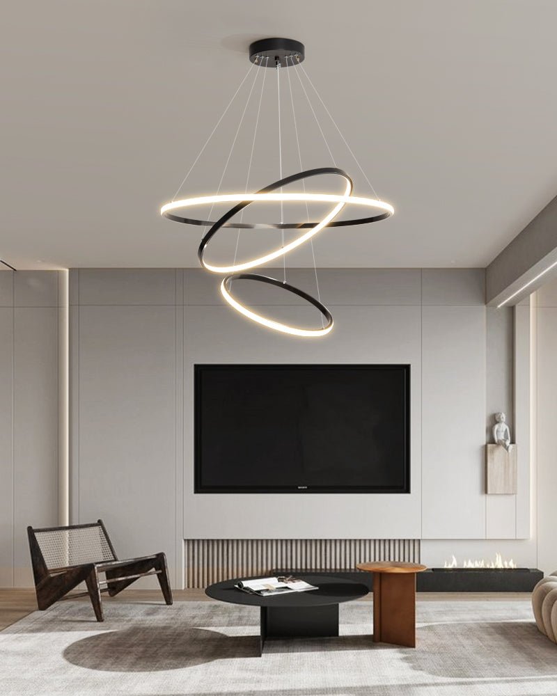 Arthaila Modern Minimalist Rings Brass Plastic Chandelier - Letslighting