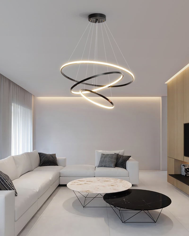 Arthaila Modern Minimalist Rings Brass Plastic Chandelier - Letslighting