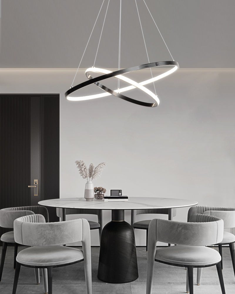 Arthaila Modern Minimalist Rings Brass Plastic Chandelier - Letslighting
