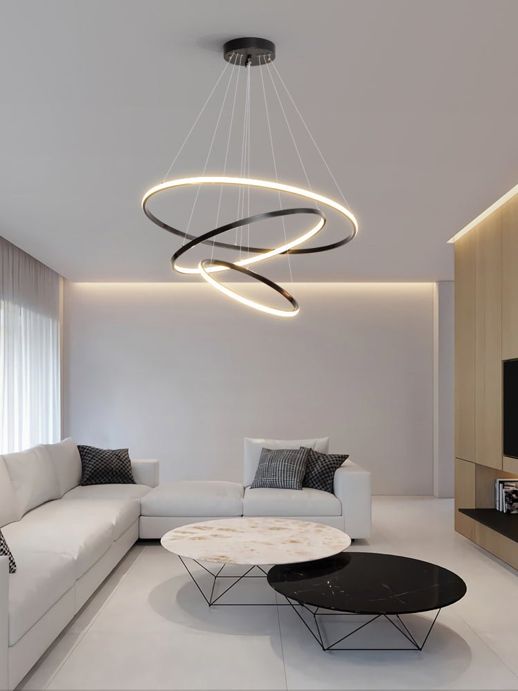 Arthaila Modern Minimalist Rings Brass Plastic Chandelier - Letslighting