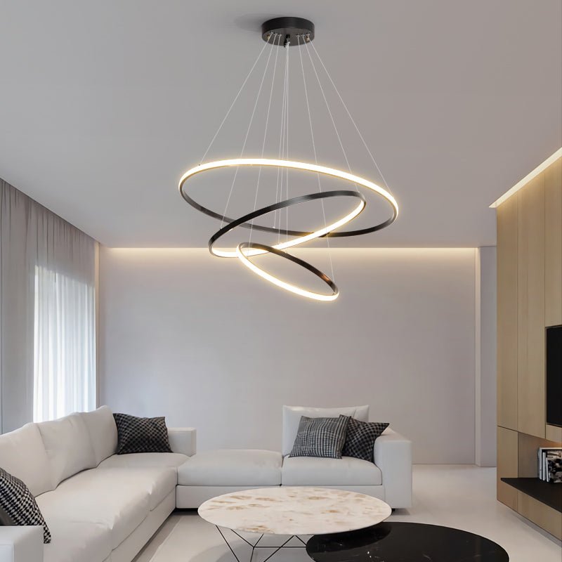 Arthaila Modern Minimalist Rings Brass Plastic Chandelier - Letslighting