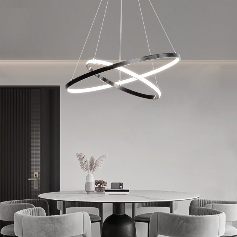 Arthaila Modern Minimalist Rings Brass Plastic Chandelier - Letslighting