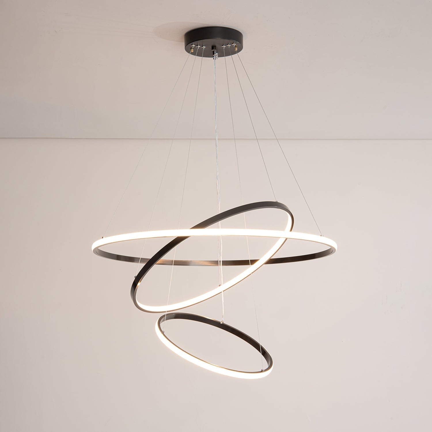 Arthaila Modern Minimalist Rings Brass Plastic Chandelier - Letslighting