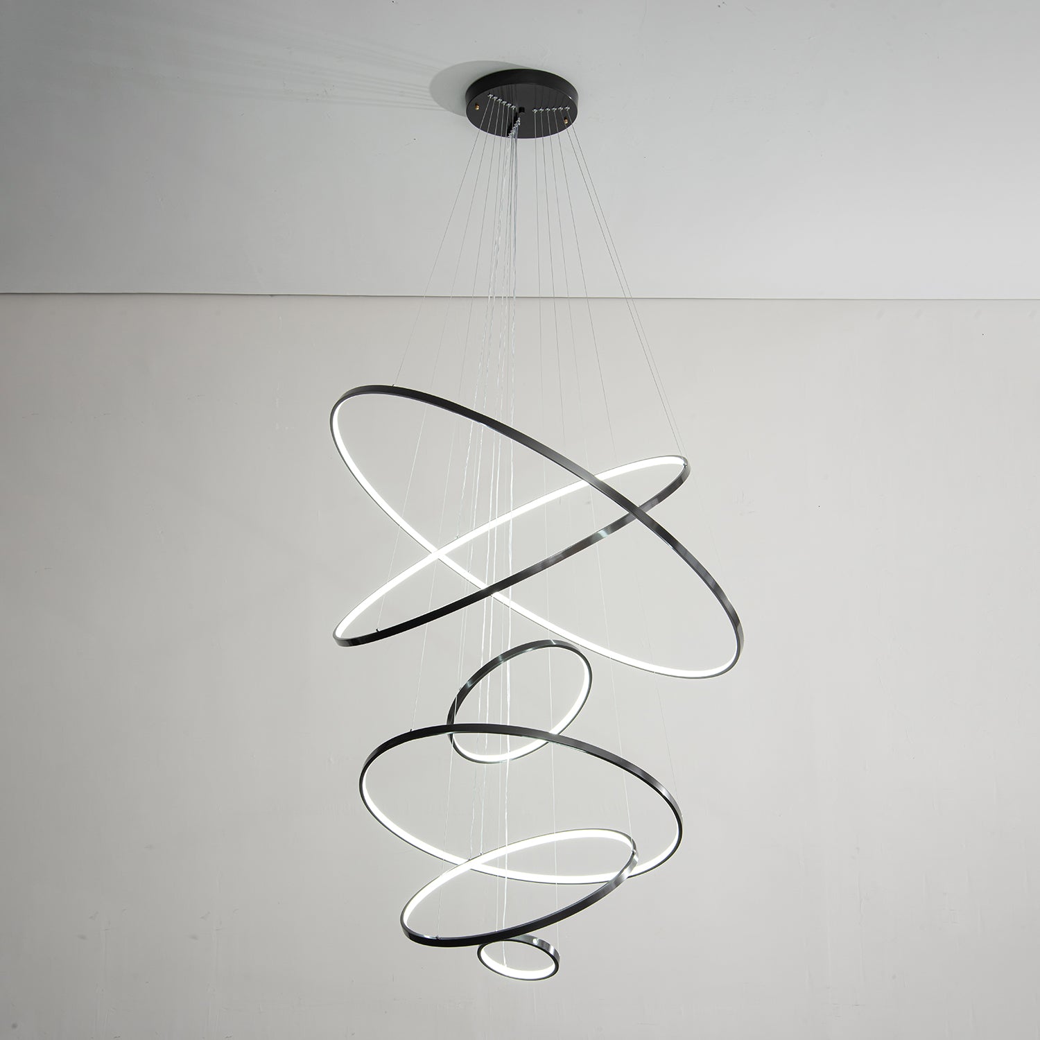 Arthaila Modern Minimalist Rings Brass Plastic Chandelier - Letslighting