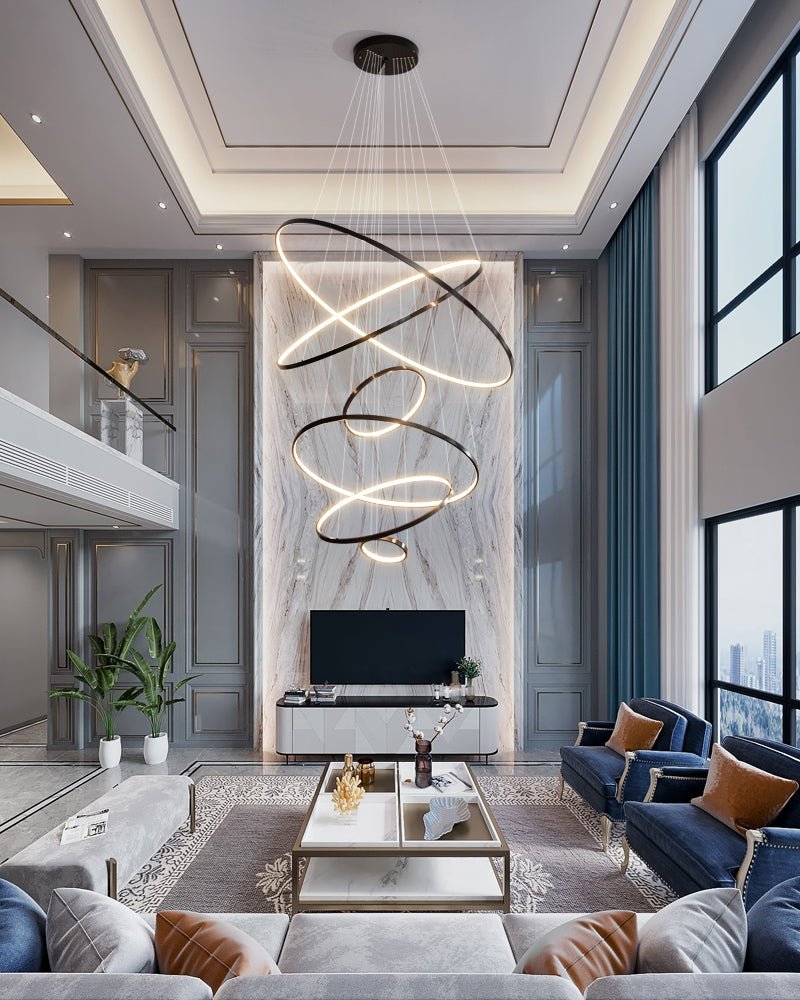 Arthaila Modern Minimalist Rings Brass Plastic Chandelier - Letslighting