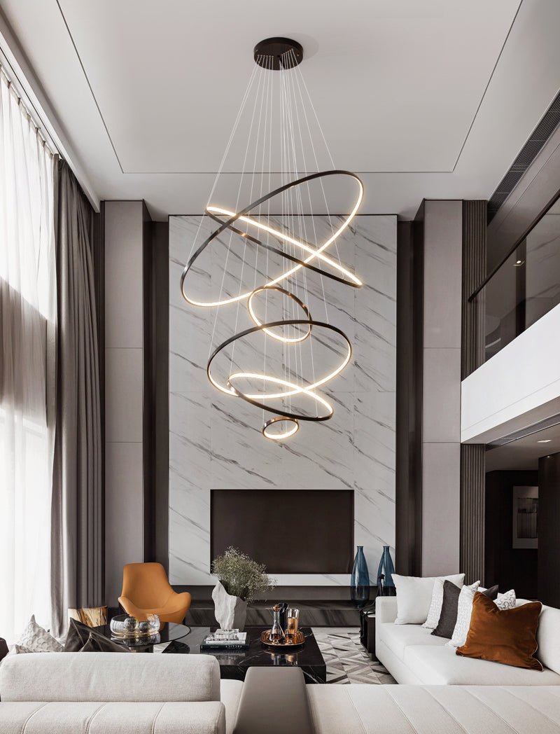 Arthaila Modern Minimalist Rings Brass Plastic Chandelier - Letslighting