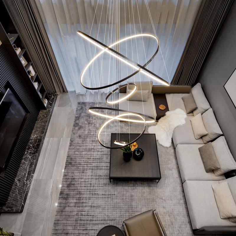 Arthaila Modern Minimalist Rings Brass Plastic Chandelier - Letslighting