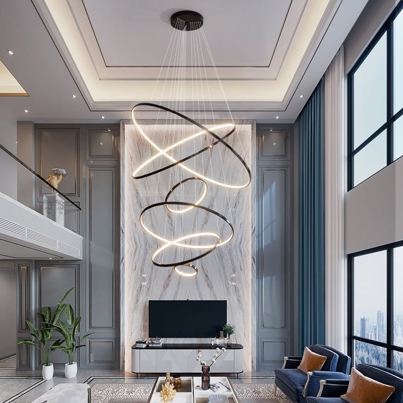 Arthaila Modern Minimalist Rings Brass Plastic Chandelier - Letslighting