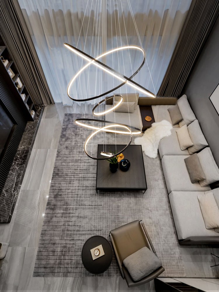 Arthaila Modern Minimalist Rings Brass Plastic Chandelier - Letslighting