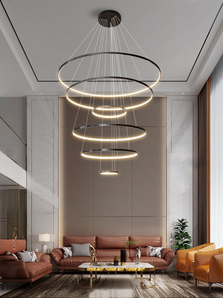 Arthaila Modern Minimalist Rings Brass Plastic Chandelier - Letslighting