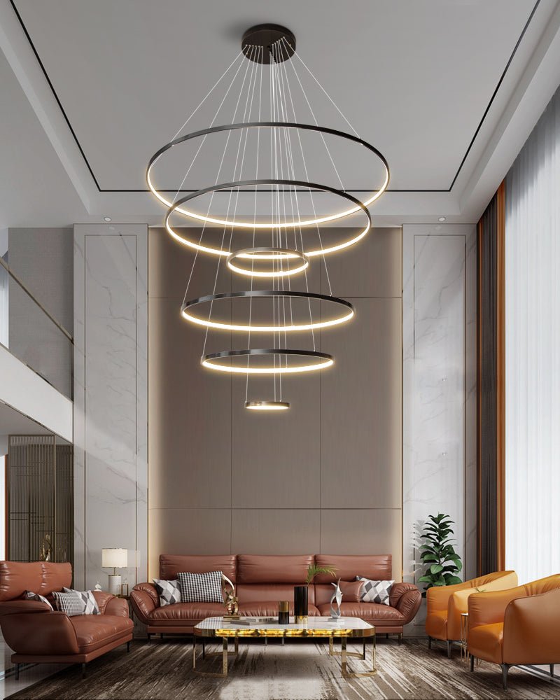 Arthaila Modern Minimalist Rings Brass Plastic Chandelier - Letslighting