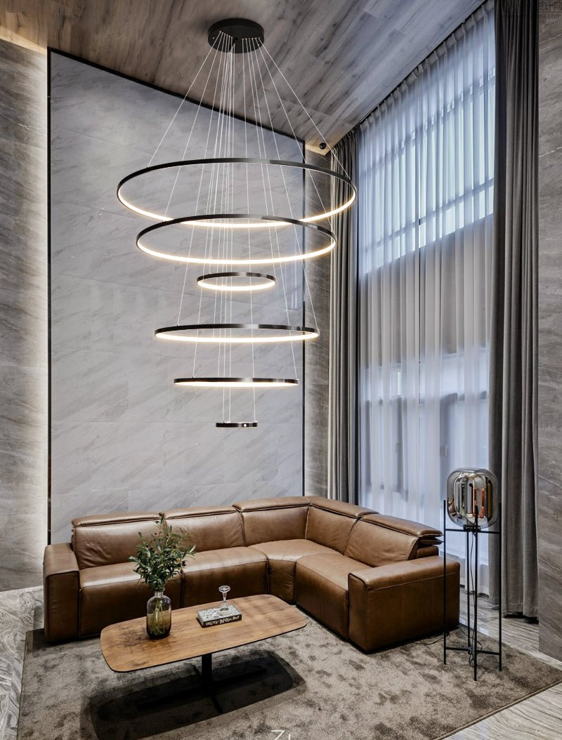 Arthaila Modern Minimalist Rings Brass Plastic Chandelier - Letslighting