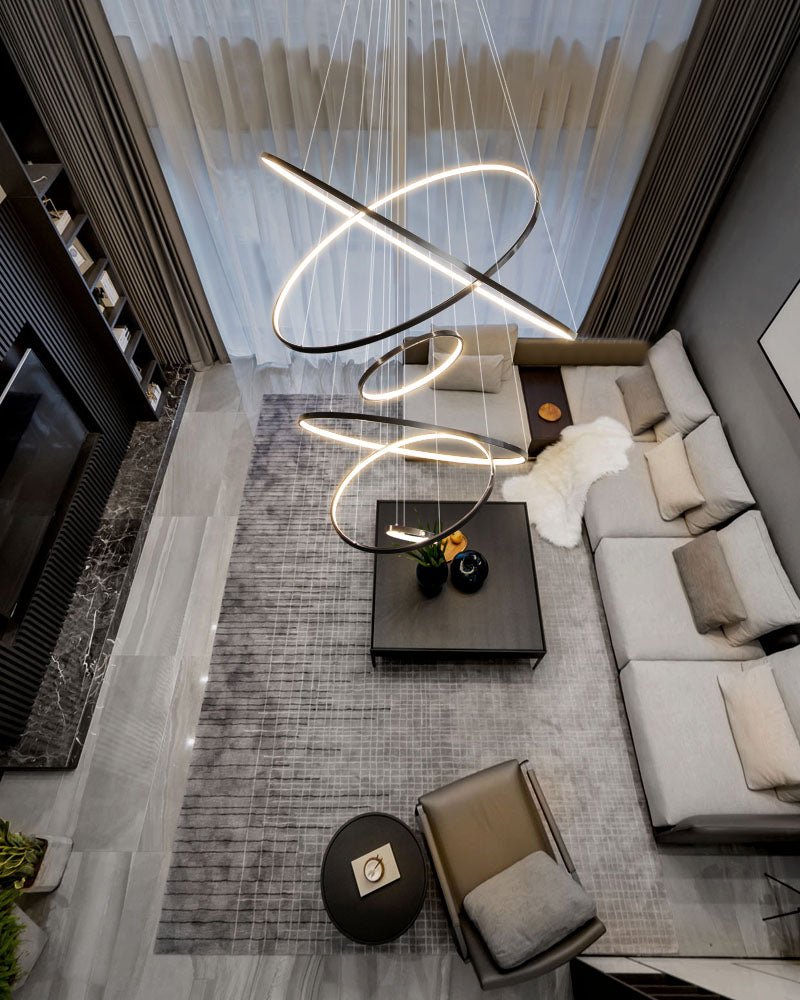 Arthaila Modern Minimalist Rings Brass Plastic Chandelier - Letslighting