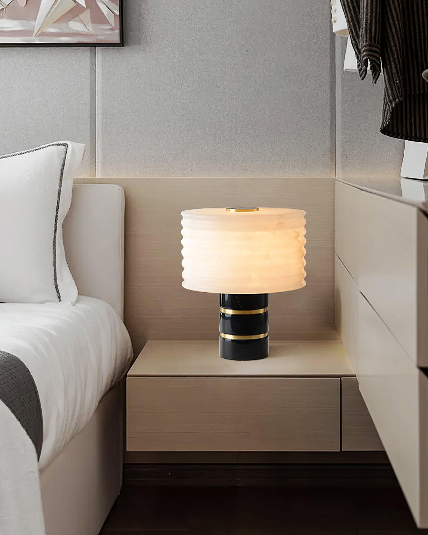Elmarir Ribbed Alabaster Table Lamp - Letslighting