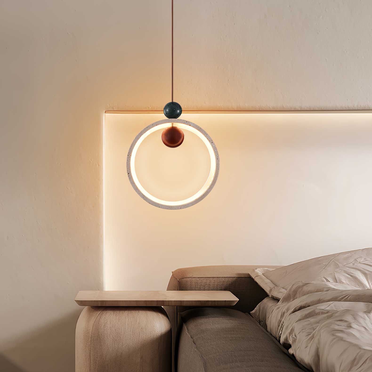 Vovinyra Circular Travertine Pendant Light - Letslighting