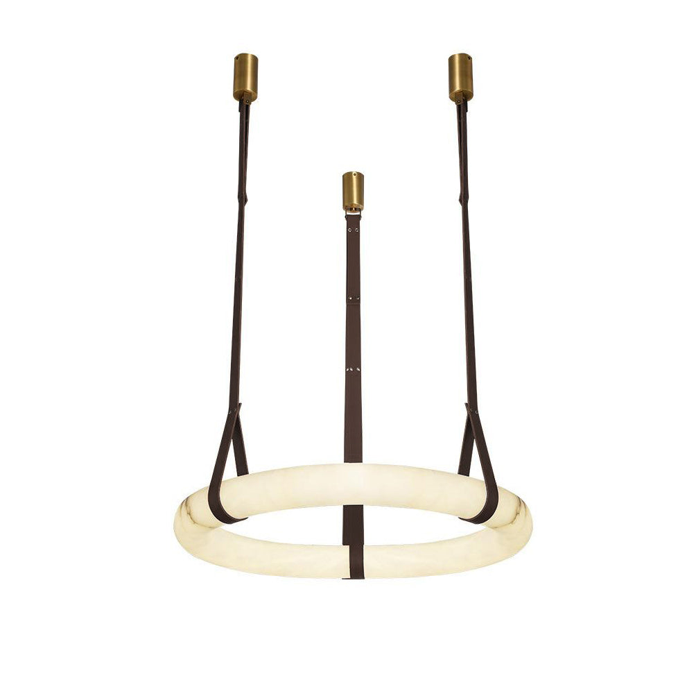 Luste Alabaster Chandeliers Ring Leather Strap Version B - Letslighting