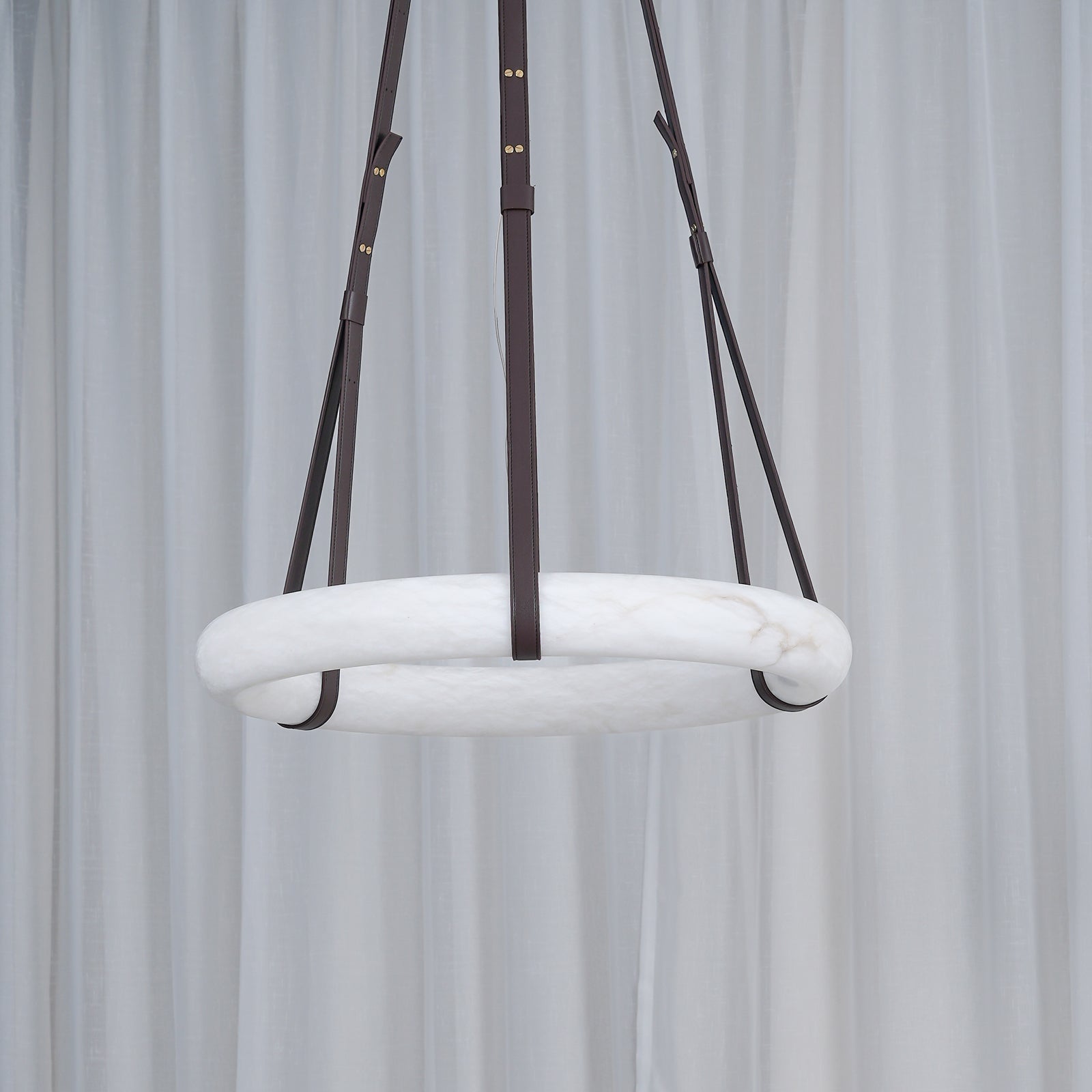 Luste Alabaster Chandeliers Ring Leather Strap Version B - Letslighting