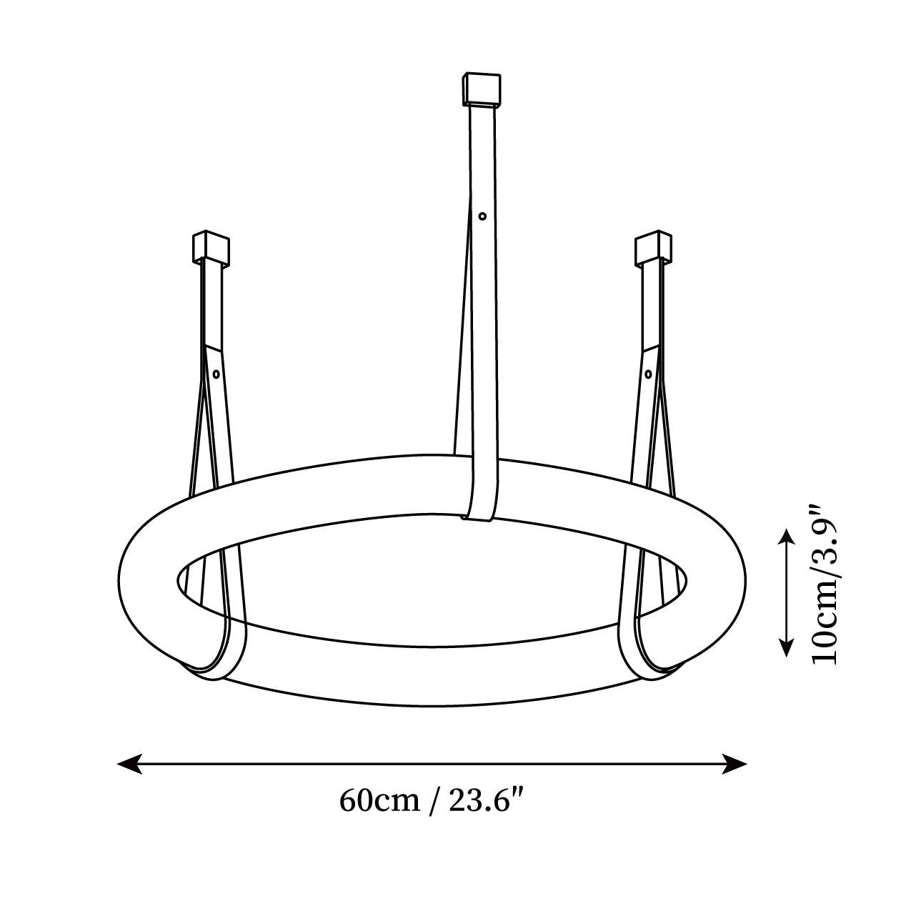 Pendant Lamp Alabaster Ring Triple Leather Straps Nordic Luxe - Letslighting